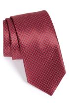 Men's Canali Geometric Silk Tie, Size - Red
