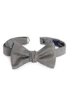 Men's David Donahue Geometric Silk Bow Tie, Size - Black