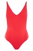 Women's Topshop Pamela One-piece Swimsuit Us (fits Like 0) - Red