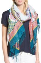 Women's Caslon Mixed Floral Print Scarf, Size - Blue/green