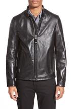 Men's Schott Nyc 'casual Cafe Racer' Slim Fit Leather Jacket