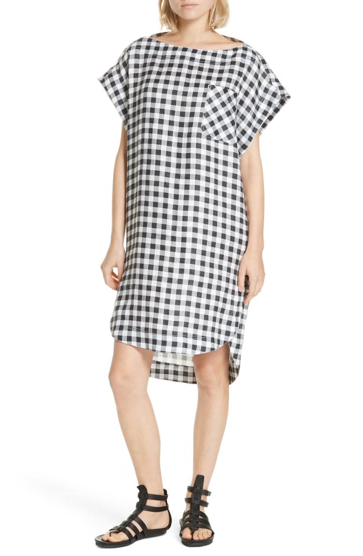 Women's Lee Mathews Clements Gingham Linen Midi Dress - Black