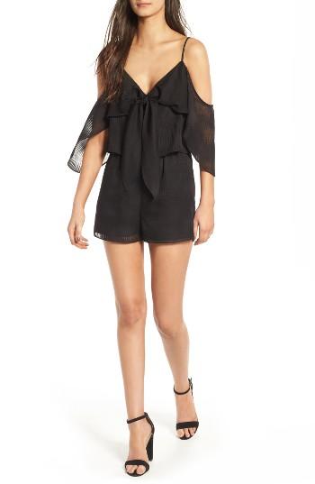 Women's Leith Cold Shoulder Romper - Black