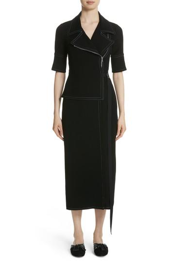Women's Yigal Azrouel Moto Midi Dress - Black