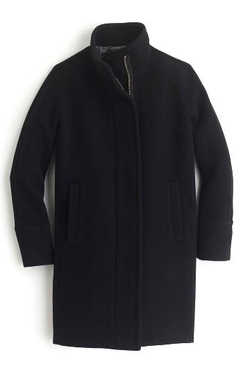 Women's J.crew Stadium Cloth Cocoon Coat - Black