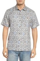 Men's Tommy Bahama Wellington Geometric Print Sport Shirt - Grey