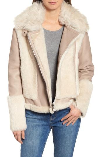 Women's Hiso Soul Genuine Toscana Shearling Jacket - Beige