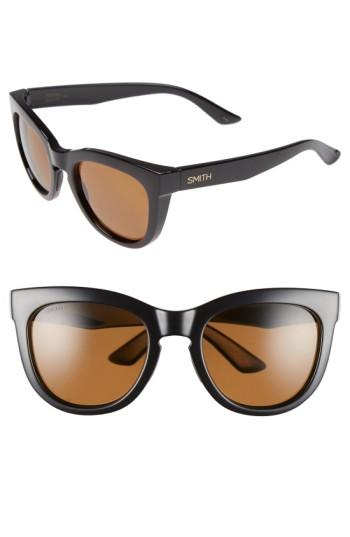 Women's Smith 'sidney' 55mm Polarized Sunglasses - Black/ Polarized Brown
