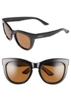 Women's Smith 'sidney' 55mm Polarized Sunglasses - Black/ Polarized Brown