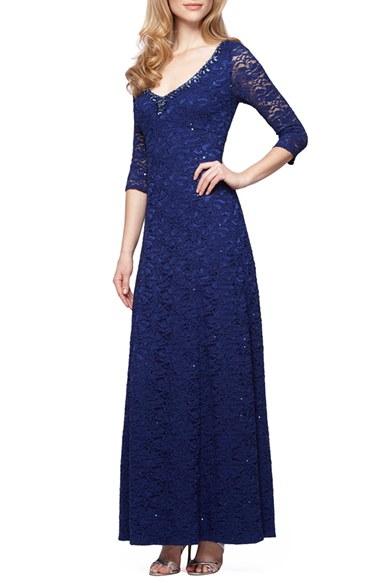 Women's Alex Evenings Embellished Lace Gown