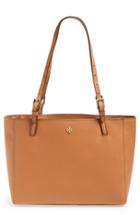 Tory Burch 'small York' Saffiano Leather Buckle Tote - Brown