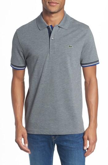 Men's Lacoste Slim Fit Pique Polo (s) - Grey