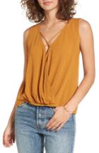 Women's Love, Fire Cross Front Top - Yellow