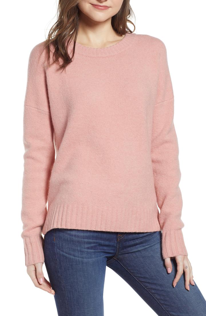 Women's J.crew Supersoft Oversize Crewneck Sweater - Pink