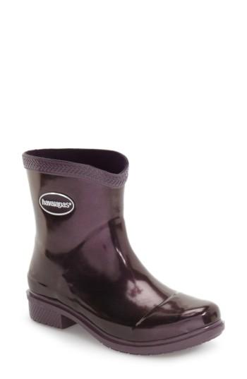 Women's Havaianas 'galochas Low Metallic' Waterproof Rain Boot Br - Red