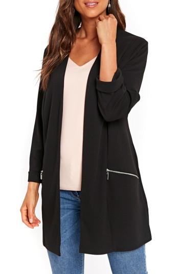 Women's Wallis Longline Scuba Jacket Us / 8 Uk - Black