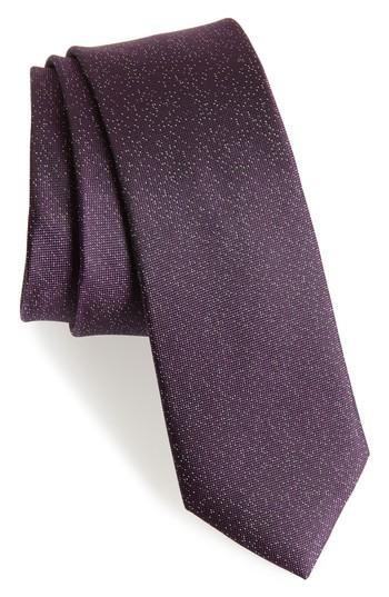 Men's Calibrate Confetti Silk Skinny Tie, Size - Purple