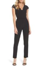 Petite Women's Adrianna Papell Crepe Jumpsuit P - Black