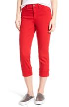 Women's Nydj Dayla Colored Wide Cuff Capri Jeans - Red