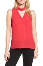 Women's Trouve Choker Collar V-neck Tank, Size - Red