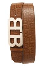 Men's Bally Stamped Logo Leather Belt, Size - Cigar