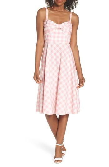 Women's Eliza J Bow Front Cotton Sundress - Pink