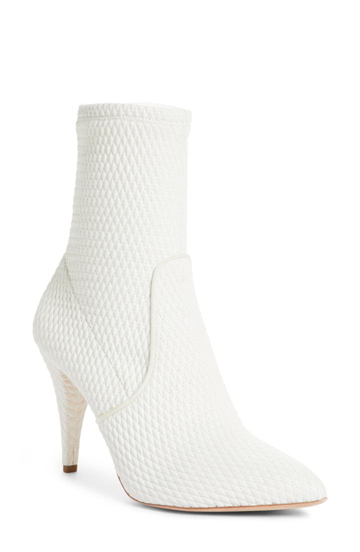 Women's Alice + Olivia Hedde Pointy Toe Bootie M - White