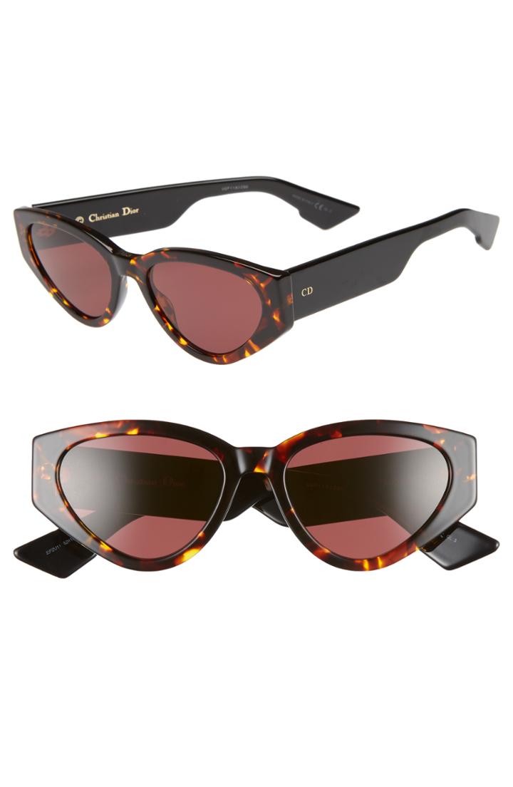 Women's Dior Diorspirit 2 52mm Cat Eye Sunglasses - Yellow Red Havana