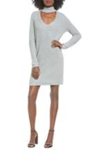 Women's Bp Cutout Choker Sweater Dress, Size - Grey
