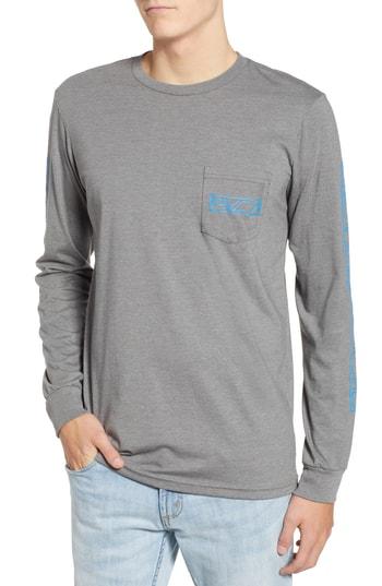 Men's Rvca Reflector Long Sleeve Pocket T-shirt - Grey