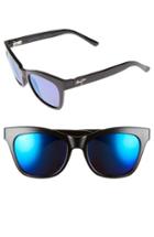 Women's Maui Jim Sweet Leilani 53mm Polarizedplus2 Cat Eye Sunglasses - Gloss Black/ Blue Hawaii