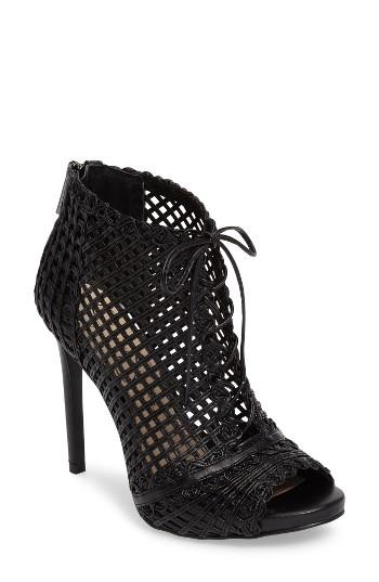 Women's Jessica Simpson Rendy Latticework Peep Toe Bootie M - Black