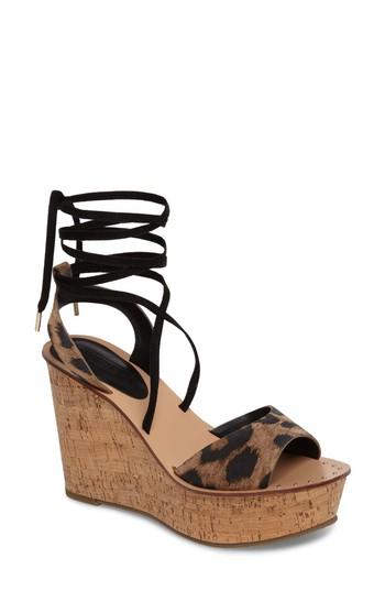 Women's Topshop Platform Wedge Sandal .5us / 38eu - Brown