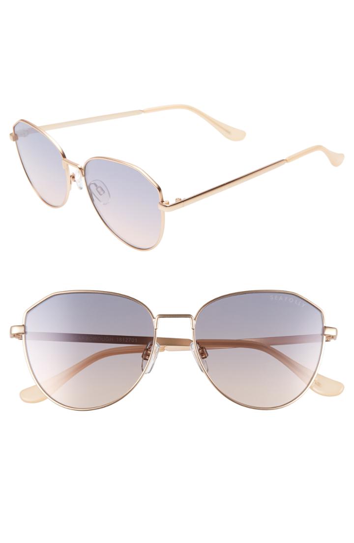 Women's Seafolly Scarborough 55mm Aviator Sunglasses - Tan