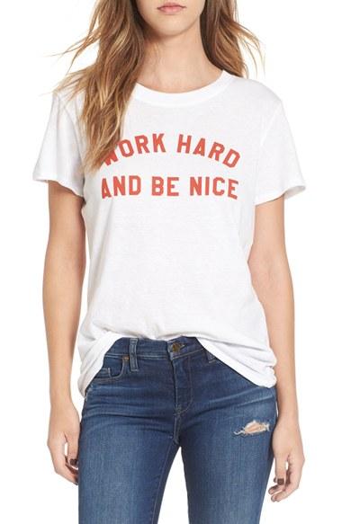 Women's Sub Urban Riot 'work Hard' Graphic Tee