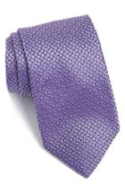 Men's Boss Geometric Woven Silk Tie, Size - Purple
