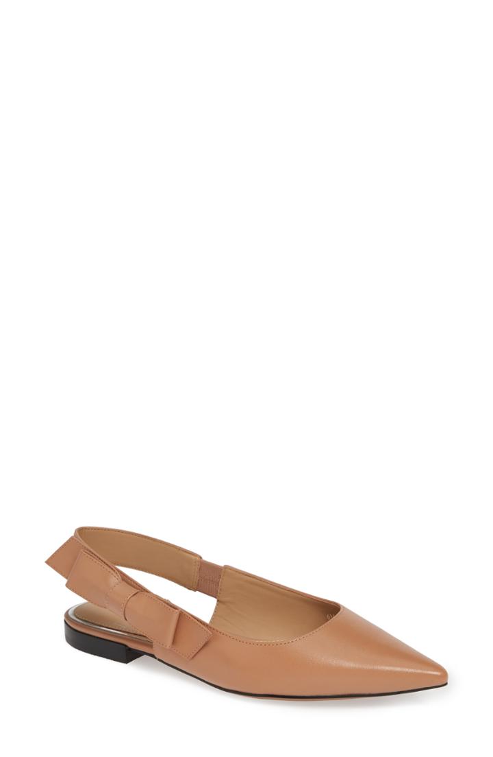 Women's Linea Paolo Darcy Bow Slingback Flat M - Beige