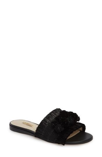 Women's Louise Et Cie Arytha Raffia Slide Sandal M - Black