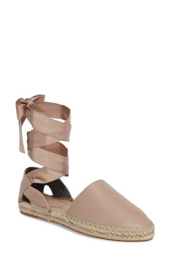 Women's Rebecca Minkoff Vivien Lace-up Flat M - Beige
