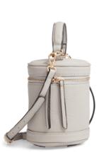 Knotty Small Faux Leather Top Handle Cylinder Bag - Grey