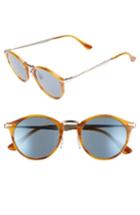 Men's Persol Sartoria Typewriter 51mm Polarized Sunglasses - Striped Brown/ Light Blue