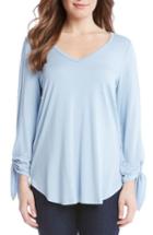 Women's Karen Kane Tie Sleeve V-neck Top - Blue