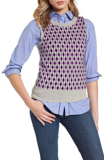 Women's J.crew Jackie Argyle Lightweight Wool Shell, Size - Blue