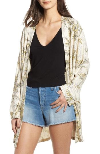 Women's Hinge Print Woven Jacket, Size - Ivory