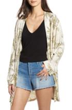 Women's Hinge Print Woven Jacket, Size - Ivory