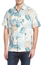 Men's Tommy Bahama Desert Blooms Standard Fit Silk Camp Shirt, Size - White