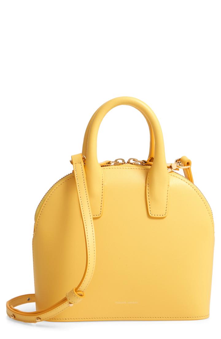Mansur Gavriel Mini Top Handle Rounded Leather Bag - Yellow