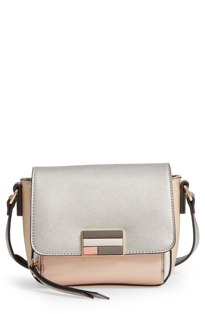 Sondra Roberts Colorblock Metallic Faux Leather Crossbody Bag - Metallic