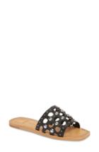 Women's Dolce Vita Celita Perforated Studded Slide Sandal M - Black