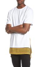 Men's Prps Elongated Stripe Side Zip T-shirt, Size - White